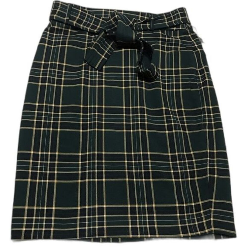 Carolina Belle Montreal green plaid skirt with belt size 6 cottagecore academia